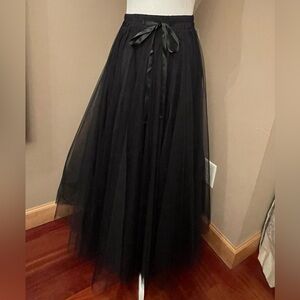 Elan Black Tulle Maxi Skirt